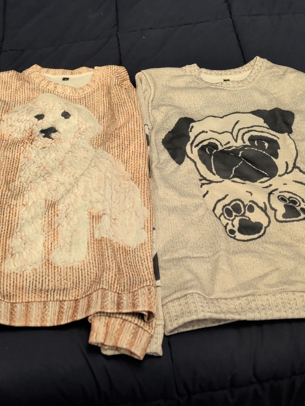 Women's Beige Dog Novelty Sweater - Brand